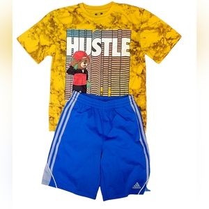 New Boys OG Hustle + Adidas XL Kids Basketball Shorts & T Shirt